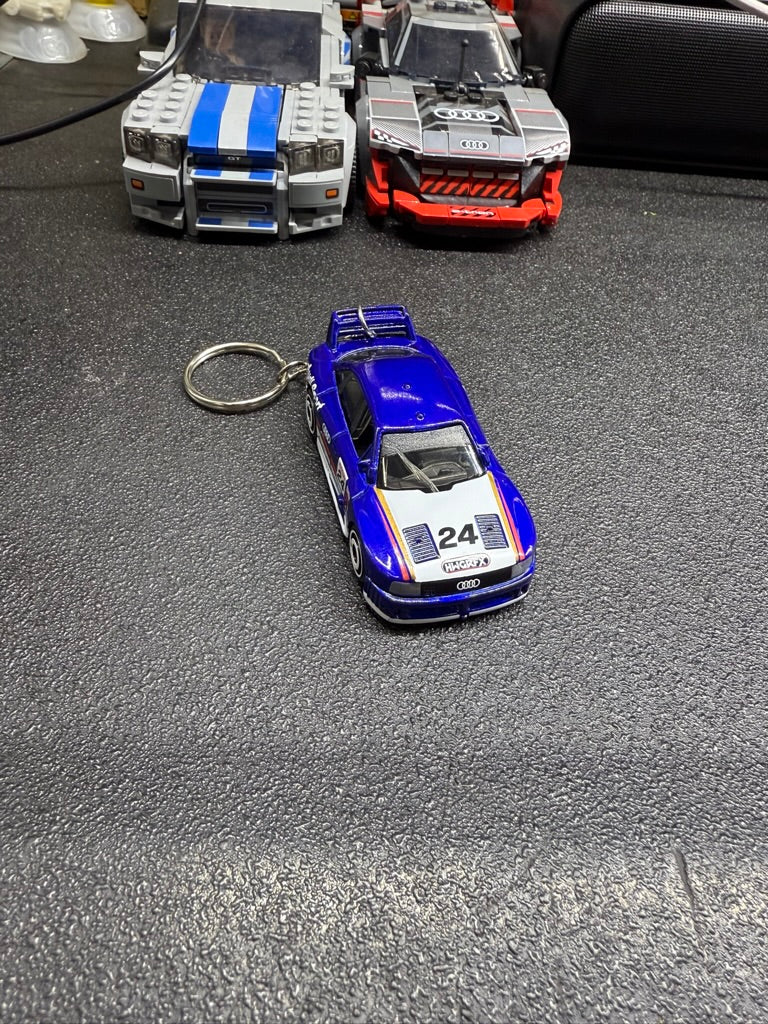 Audi 90 Quattro Race Car Keychain