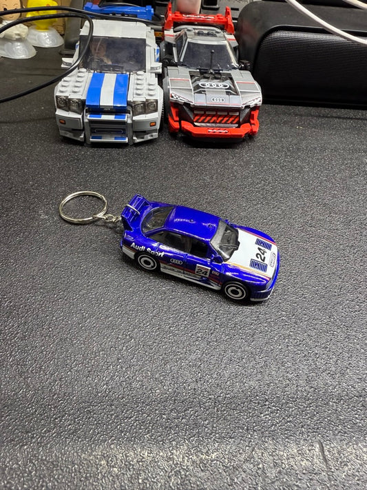 Audi 90 Quattro Race Car Keychain